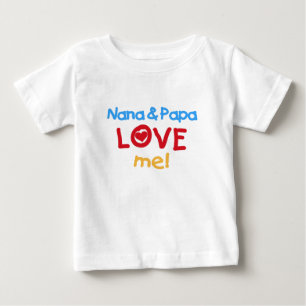 Camiseta De Bebé Nana y Papa me aman