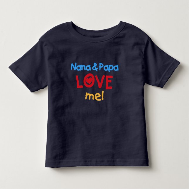 Camiseta De Bebé Nana y papá me aman (Anverso)