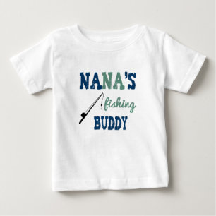 Camiseta De Bebé Nana's Fishing Buddy Baby Tee (azul)