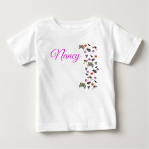 Camiseta De Bebé Nancy, Nombre,  Con fauna australiana, 