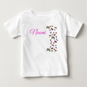 Camiseta De Bebé Naomi, nombre con fauna australiana