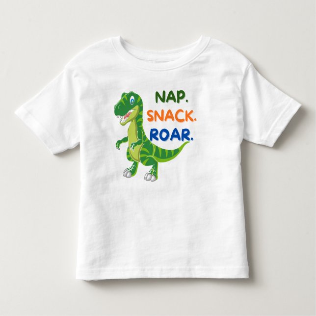 Camiseta De Bebé Nap Snack Roar Dinosaur Toddler T-Shirt  (Anverso)