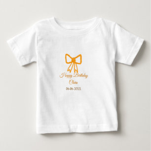 Camiseta De Bebé Naranja amarillo arco acuarela retro feliz cumplea