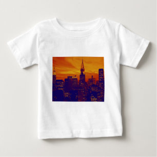 Camiseta De Bebé Naranja azul Pop Art Nueva York