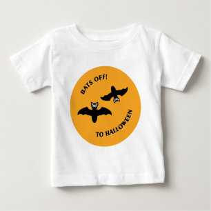 Camiseta De Bebé Naranja Bats de Halloween