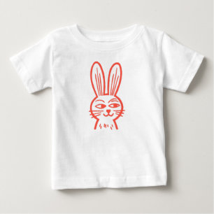 Camiseta De Bebé Naranja Bunny