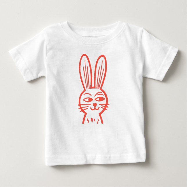 Camiseta De Bebé Naranja Bunny (Anverso)