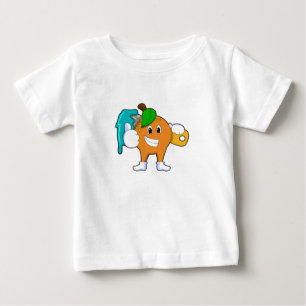 Camiseta De Bebé Naranja como pintador con pincel de pintura