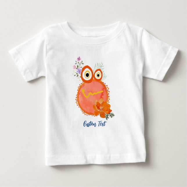 Camiseta De Bebé Naranja Cute Pequeños Colección de Hombres Persona (Anverso)