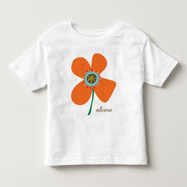 Camiseta De Bebé Naranja Daisy Pop Whimsical y dulce flor de verano (Anverso)