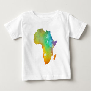Camiseta De Bebé Naranja de acuarela, África azul y púrpura