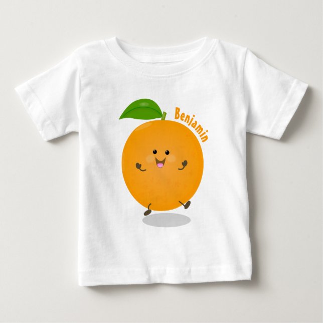 Camiseta De Bebé Naranja de danza dulce cítricos (Anverso)