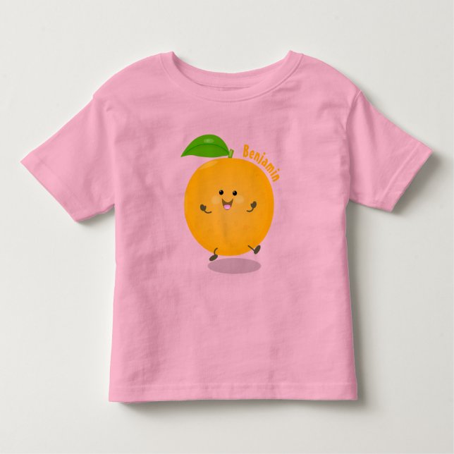 Camiseta De Bebé Naranja de danza dulce cítricos (Anverso)