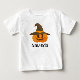 Camiseta De Bebé Naranja de Halloween lindo Jack O Lantern Pumpkin