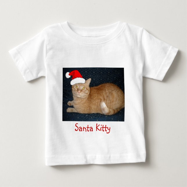 Camiseta De Bebé Naranja de navidades Tabby Cat (Anverso)