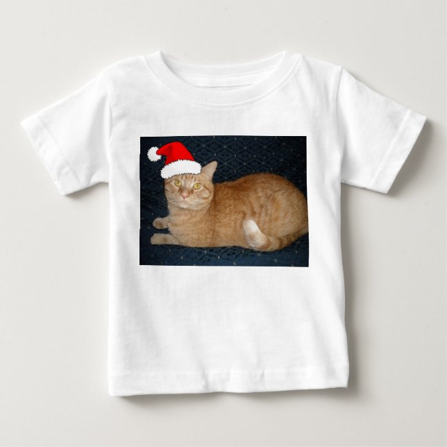 Camiseta De Bebé Naranja de navidades Tabby Cat (Anverso)