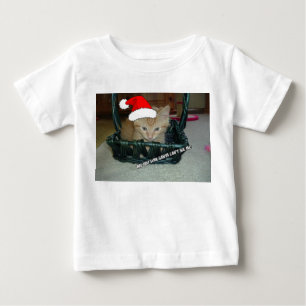 Camiseta De Bebé Naranja de navidades Tabby Kitty Cat