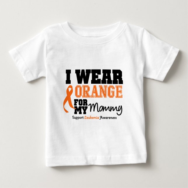 Camiseta De Bebé Naranja del desgaste de la leucemia I para mi mamá (Anverso)