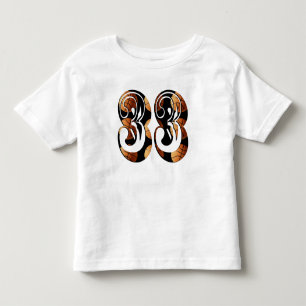 Camiseta De Bebé Naranja dimensional Número 33 de baloncesto negro,