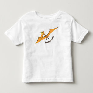 Camiseta De Bebé Naranja lindo y gracioso personalizado pterodáctil