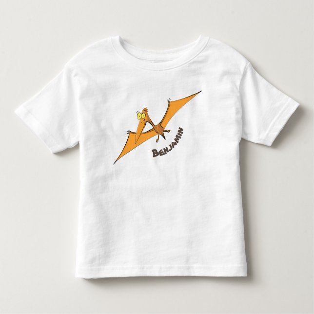Camiseta De Bebé Naranja lindo y gracioso personalizado pterodáctil (Anverso)