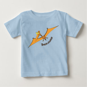 Camiseta De Bebé Naranja lindo y gracioso personalizado pterodáctil