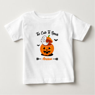 Camiseta De Bebé Naranja Negro Funny Halloween Calabaza Fantasma Be