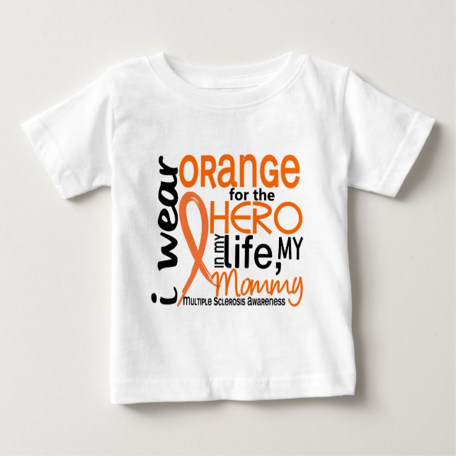 Camiseta De Bebé Naranja para la esclerosis múltiple del ms de la (Anverso)