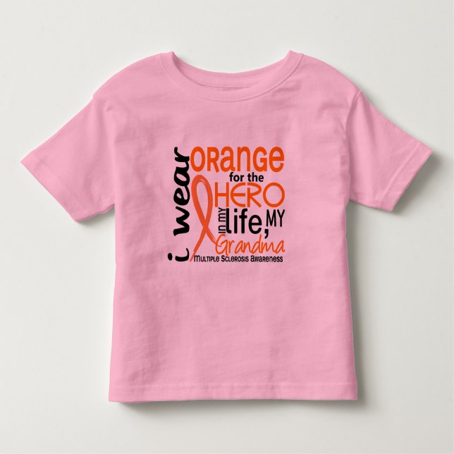 Camiseta De Bebé Naranja para la esclerosis múltiple del ms de la (Anverso)