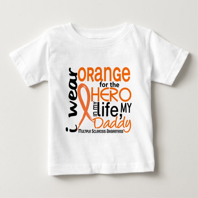 Camiseta De Bebé Naranja para la esclerosis múltiple del ms del (Anverso)