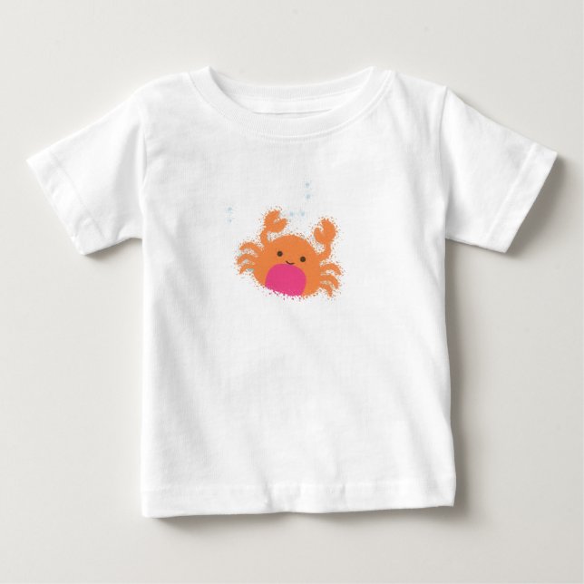 Camiseta De Bebé Naranja Personalizado Cangrejo (Anverso)