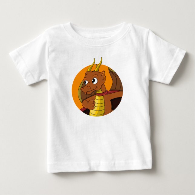 Camiseta De Bebé Naranja personalizado dragón bebé camiseta (Anverso)