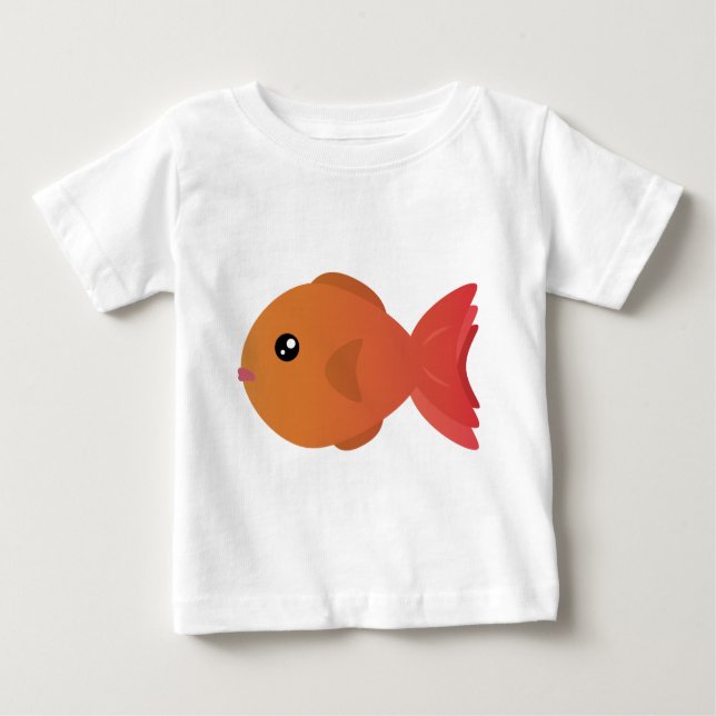 Camiseta De Bebé Naranja Personalizado Goldfish (Anverso)