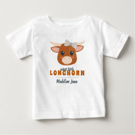 Camiseta De Bebé Naranja quemada por Longhorn, niña bebé
