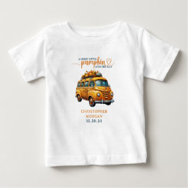 Camiseta De Bebé Naranja Rústico Camión Pequeña Calabaza Baby Showe