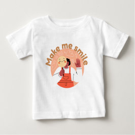 Camiseta De Bebé Naranja sonriente y ondear chica