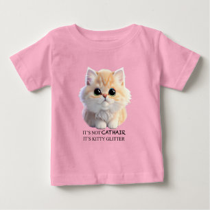 Camiseta De Bebé Naranja suave y suave y gato gatito blanco