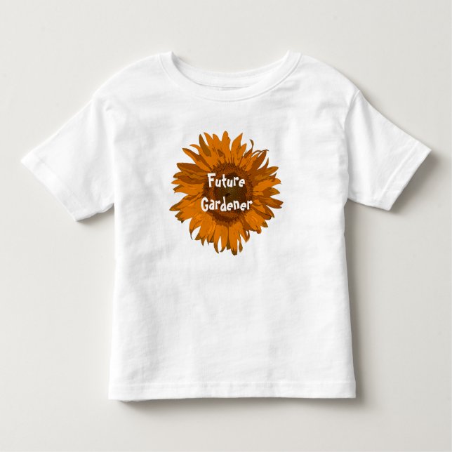 Camiseta De Bebé Naranja Sunflower Future Gardener (Anverso)