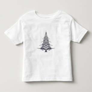 Camiseta De Bebé Narval Santa Sombrero Luces de Navidad Xmas Mar