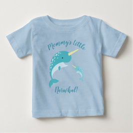 Camiseta De Bebé Narwhal Baby Shower Blue Boy Whale