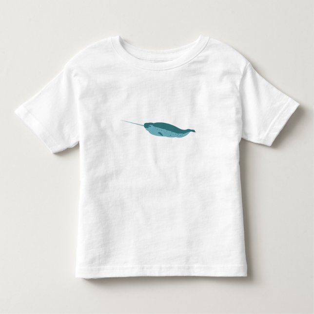 Camiseta De Bebé Narwhal en el océano azul (Anverso)