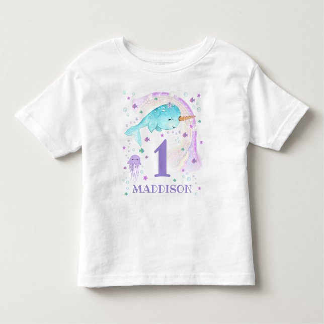 Camiseta De Bebé Narwhal T-Shirt Chica personalizado Narwhal T-Shir (Anverso)