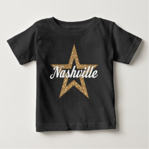 Camiseta De Bebé Nashville Script Con Star (Tipo Blanco) Bebé T-Shi