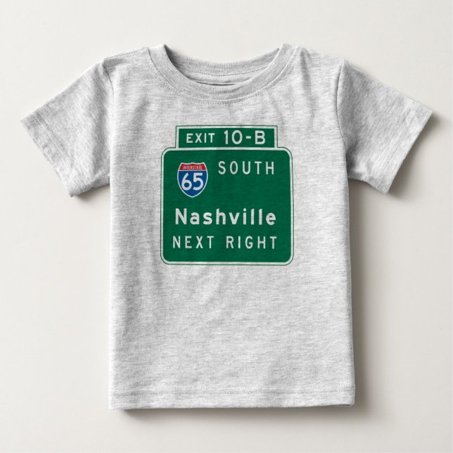Camiseta De Bebé Nashville, señal de tráfico del TN (Anverso)