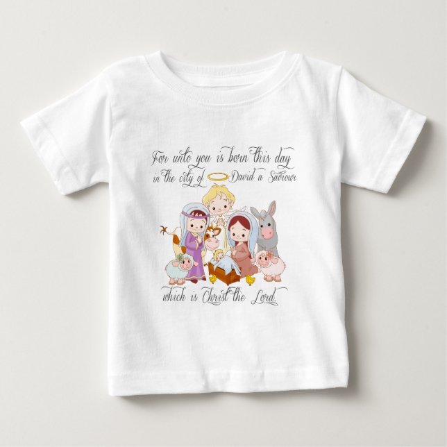 Camiseta De Bebé Natividad de Jesús del bebé (Anverso)