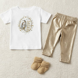 Camiseta De Bebé Natividad de Navidad de plata y oro