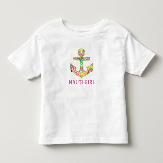 Camiseta de bebé náutica con volantes (Anverso)