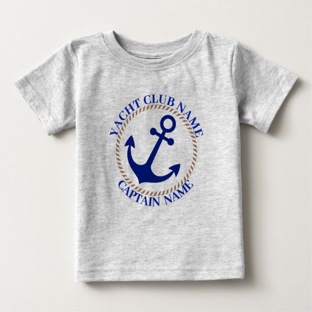 Camiseta De Bebé Nautical Blue Anchor club náutico puerto deportivo (Anverso)