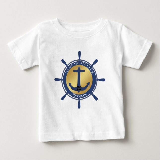 Camiseta De Bebé Nautical Blue Anchor club náutico puerto deportivo (Anverso)