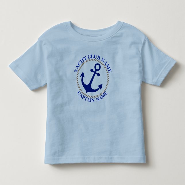 Camiseta De Bebé Nautical Blue Anchor club náutico puerto deportivo (Anverso)